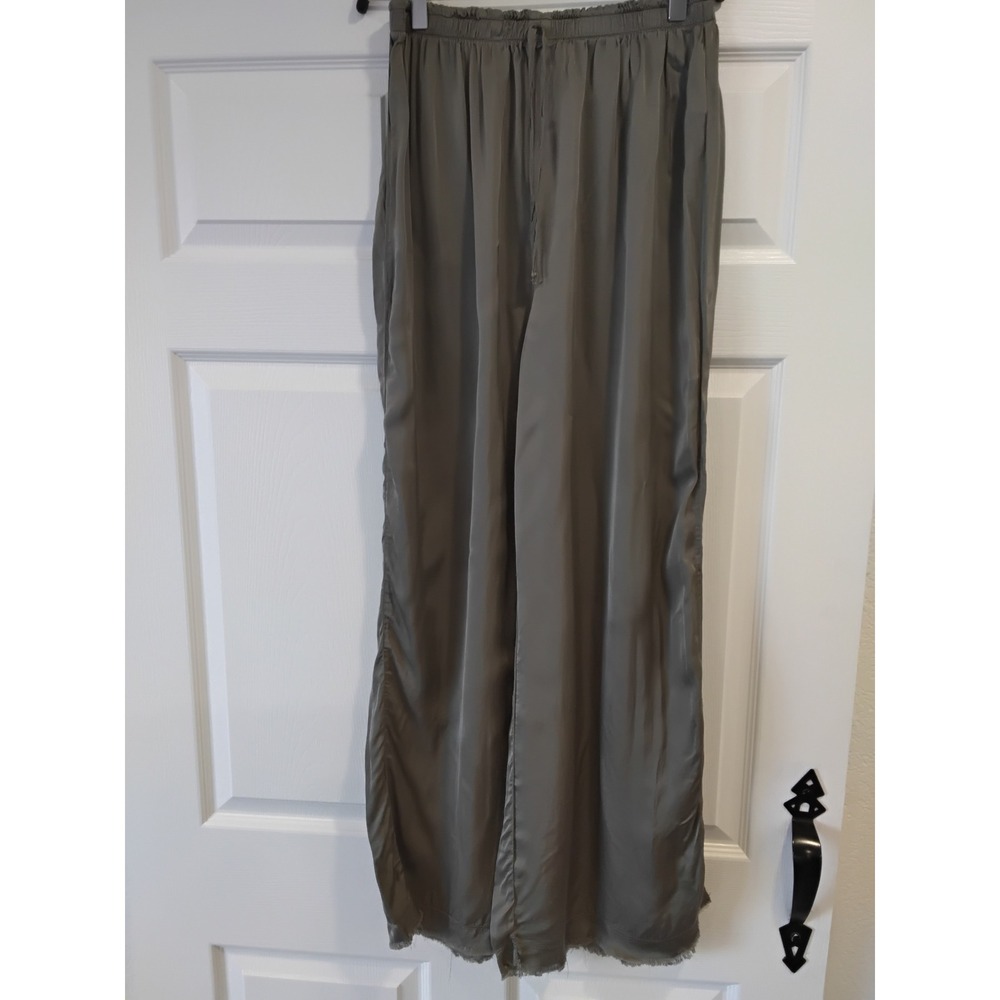 Philosophy Womens Wide Leg Palazzo Pants Olive Green Viscoseโ Lounge Size L G